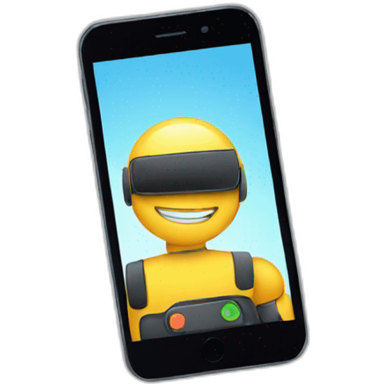 Smartphone with chatbots emoji