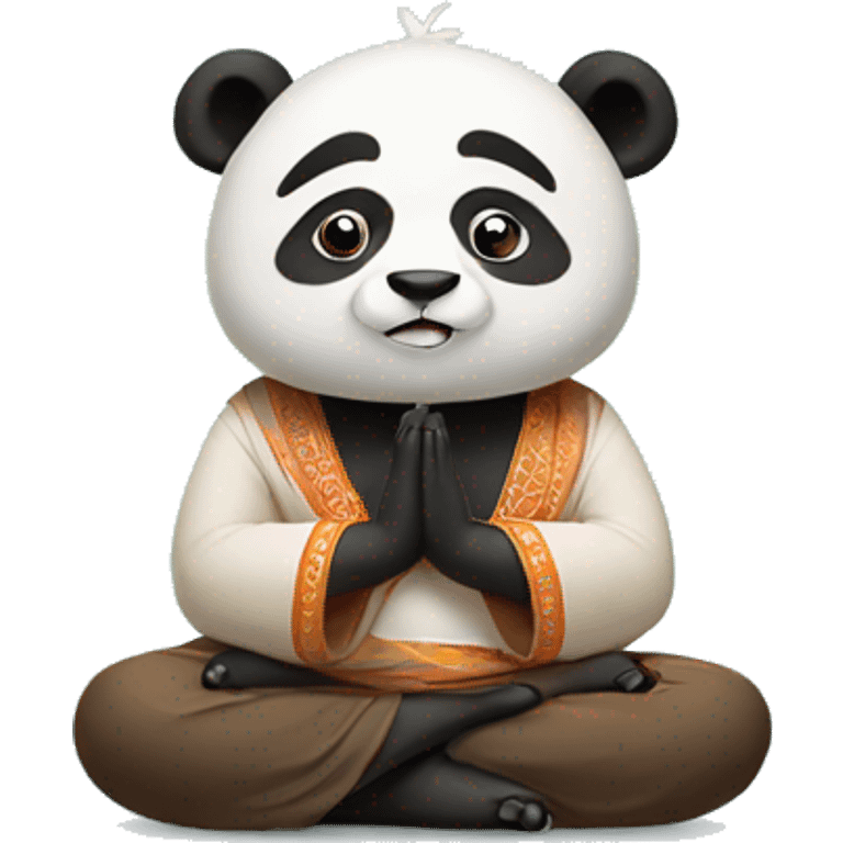 meditating indian panda emoji