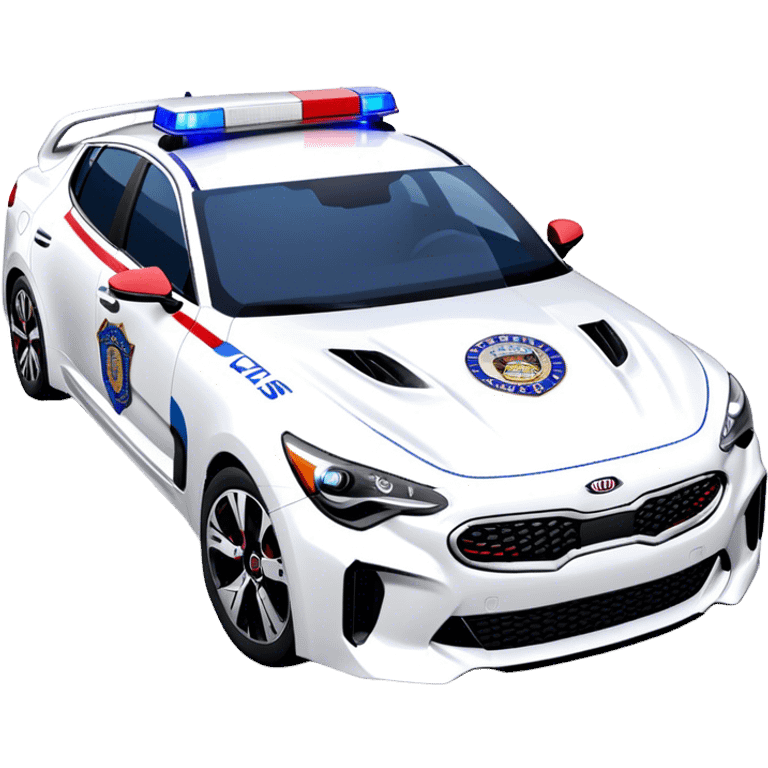 Police Car - Kia Stinger (Model Year: 2018) (Iconic Colour: White with blue and red markings) emoji