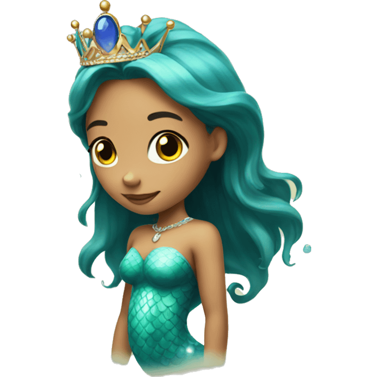 girl with crown indoors mermaid emoji