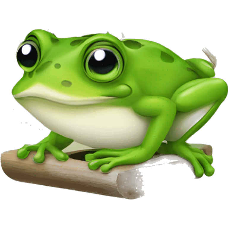 Frog on a bird feeder emoji