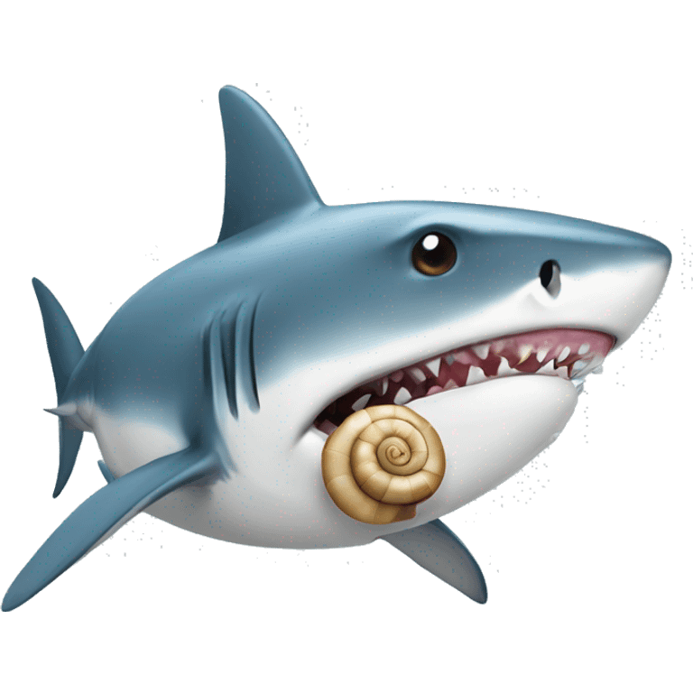 Shark eating a snail emoji