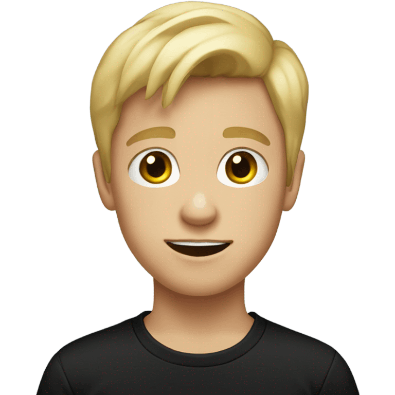 blonde boy in black shirt emoji