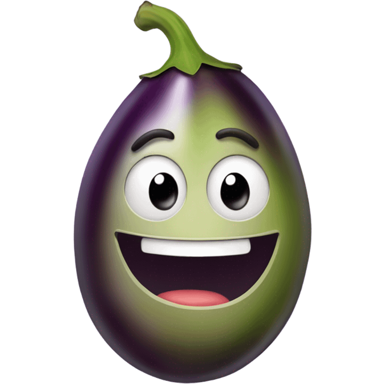 Egg plant with eyes and mouth  emoji