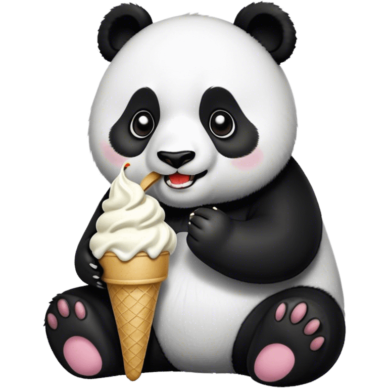 Panda eating ice cream emoji