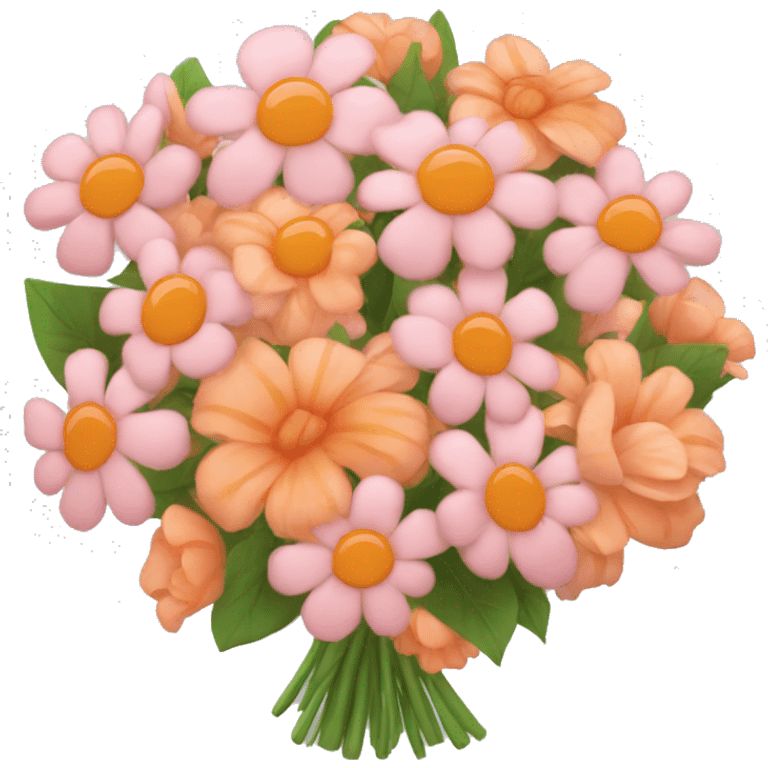 Huge Bouquet with light pink and orange flowers  emoji