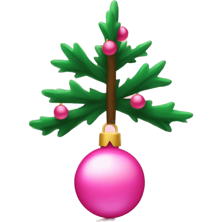 Kerstboom met licht roze kerstballen zonder gezicht emoji