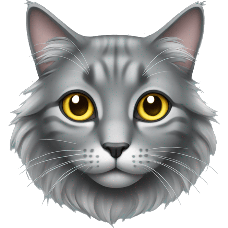 Long haired grey cat emoji