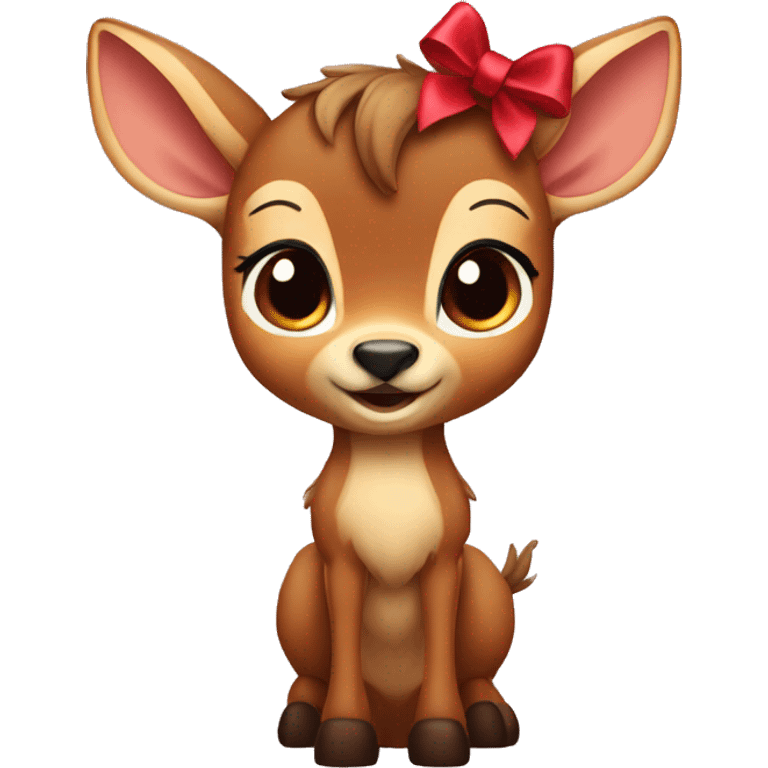 Bambi with a bow emoji