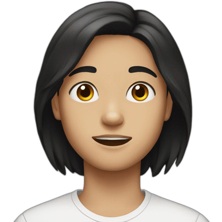 half white teenager with black hair emoji