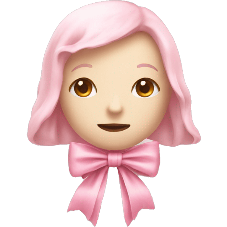 Light pink rapana with bow emoji