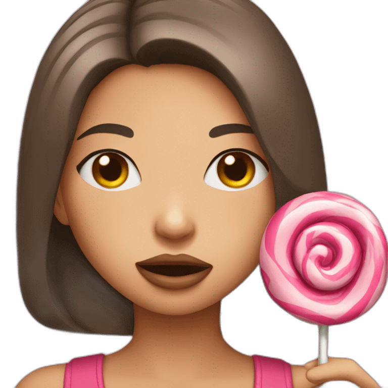 Girl suck lollipop emoji