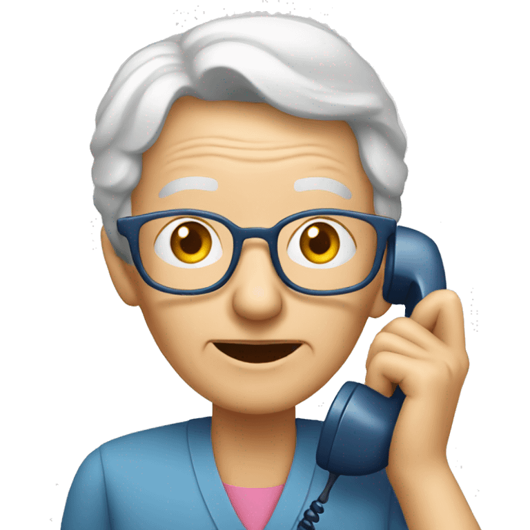 elderly person calling on the telephone emoji