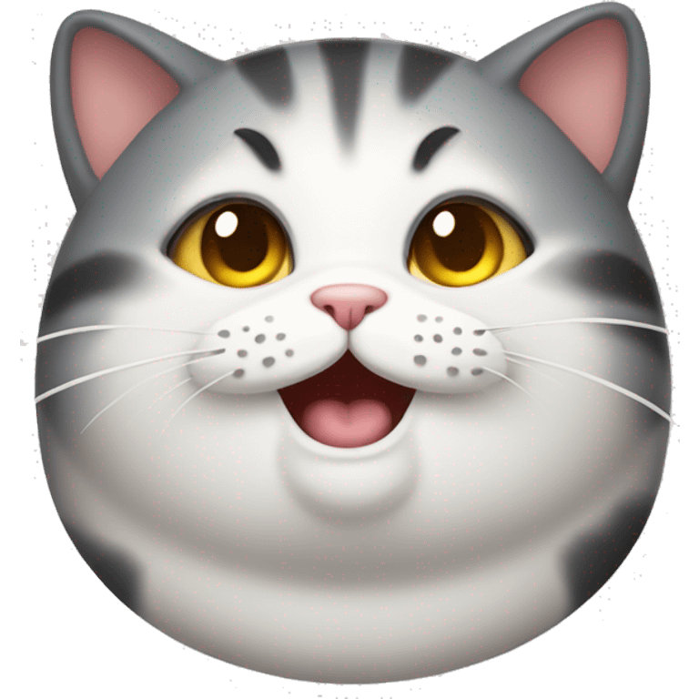 Chubby cat smiling emoji