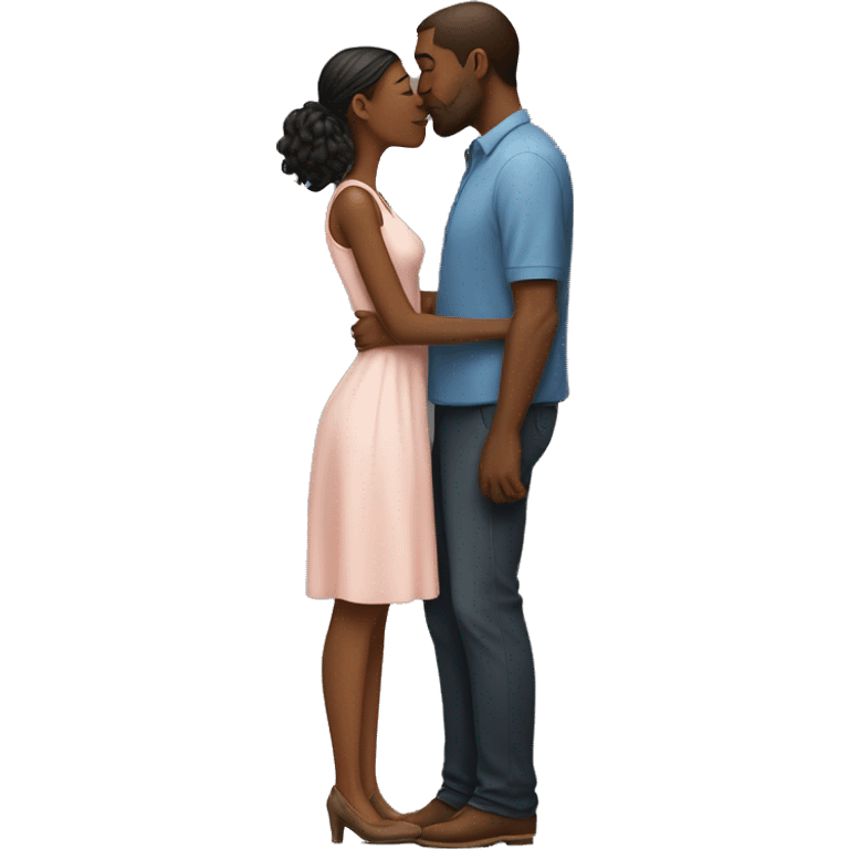 tall woman kiss shorter man emoji