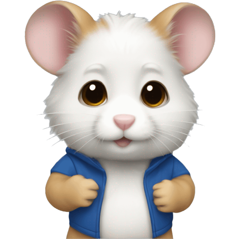 Hamster white skin eyes blue clothes black emoji