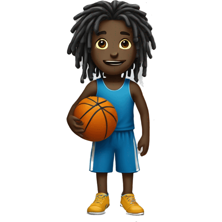 black kid woth dreads shopting a basketball emoji