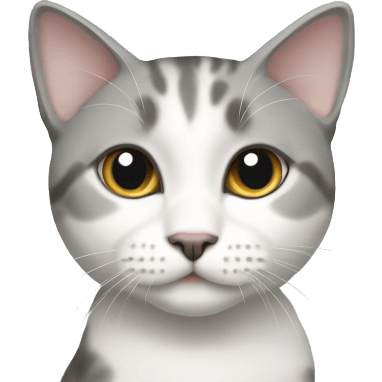 British short hair grey and White cat emoji