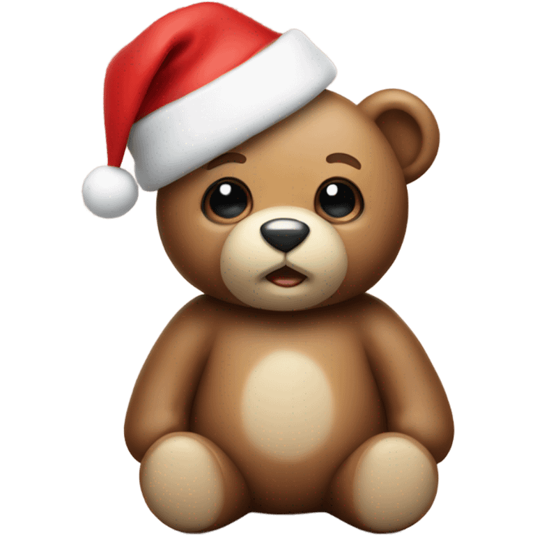 teddy bear with santa hat emoji