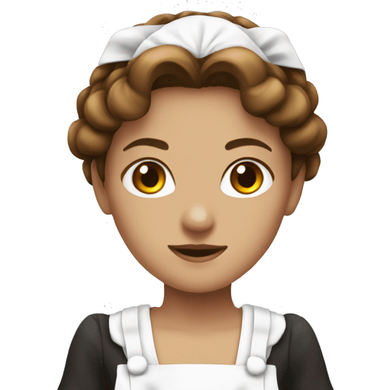 Maid costume emoji girl brown hair  emoji