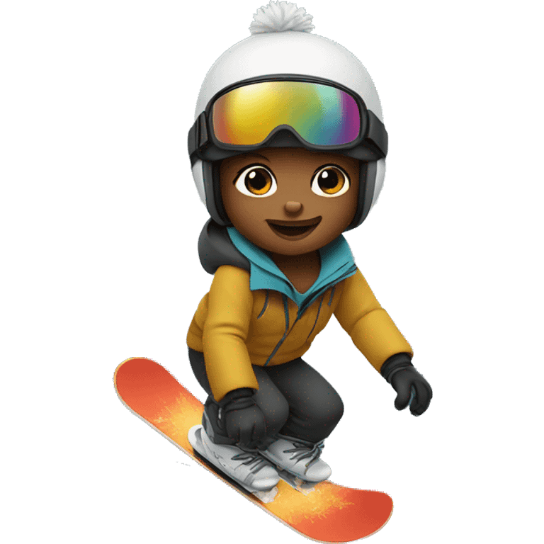 baby snowboarding on a mountain  emoji