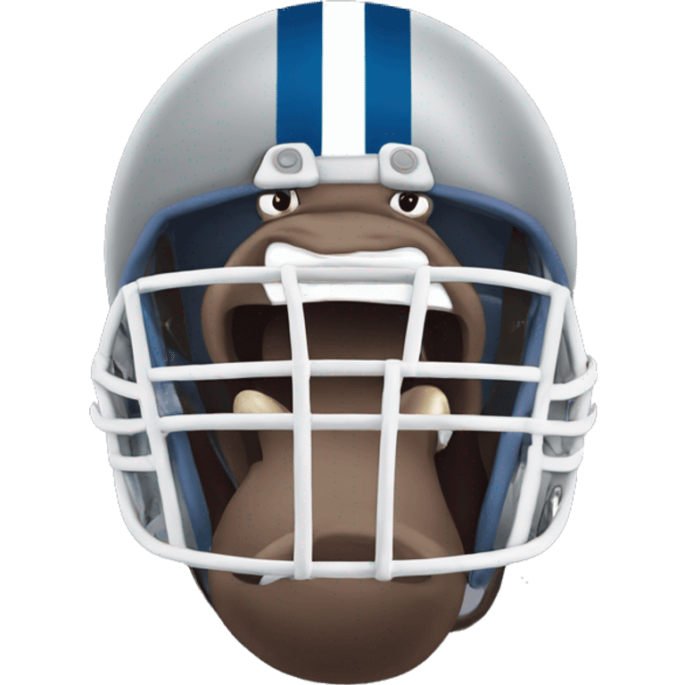 hippo wearing a football helmet emoji