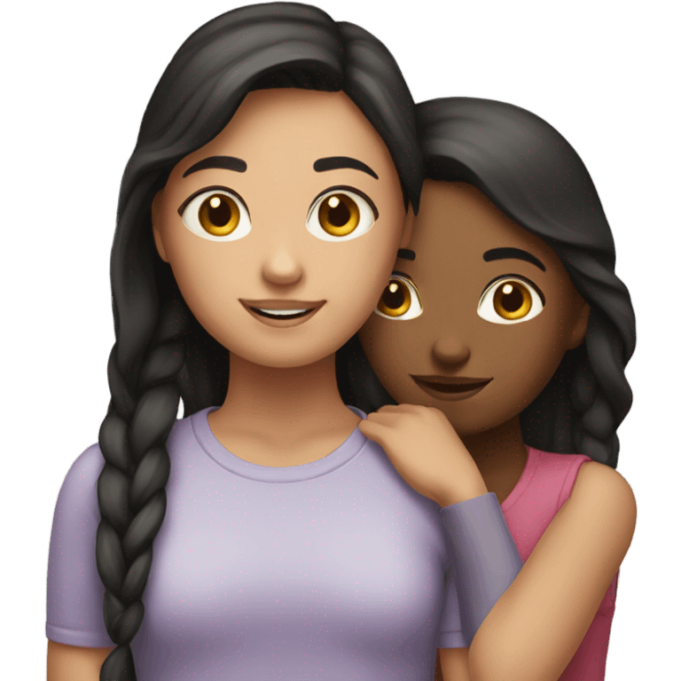 Girl whit her friend  emoji