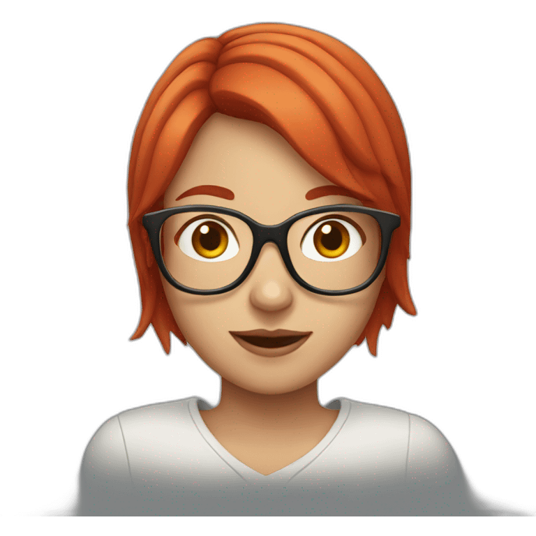 girl with red hair and glasses  emoji