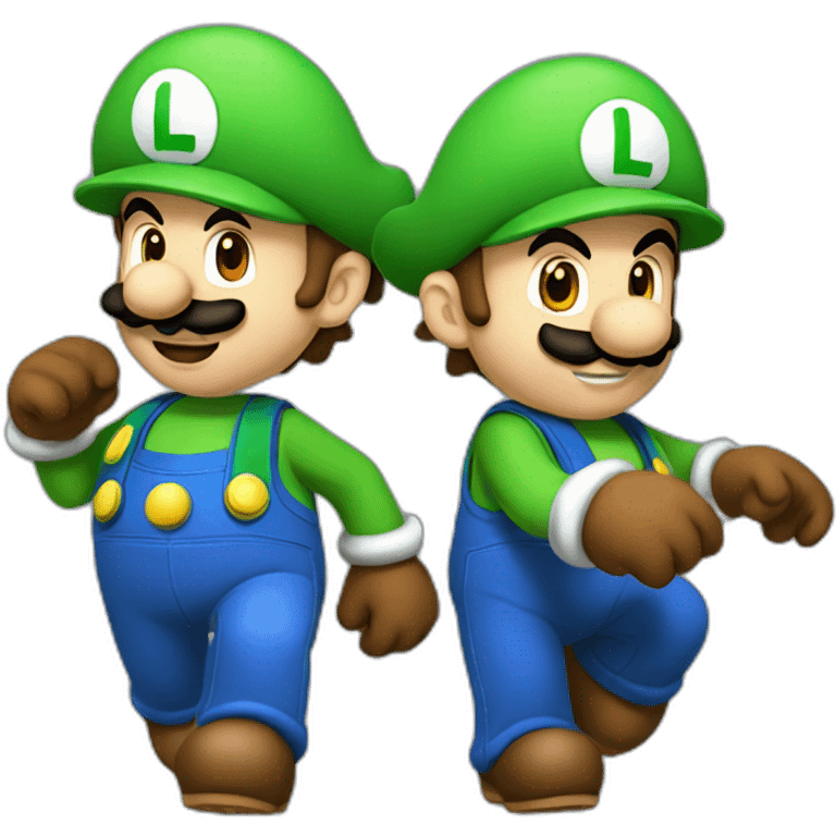 luigi and mario have fun emoji