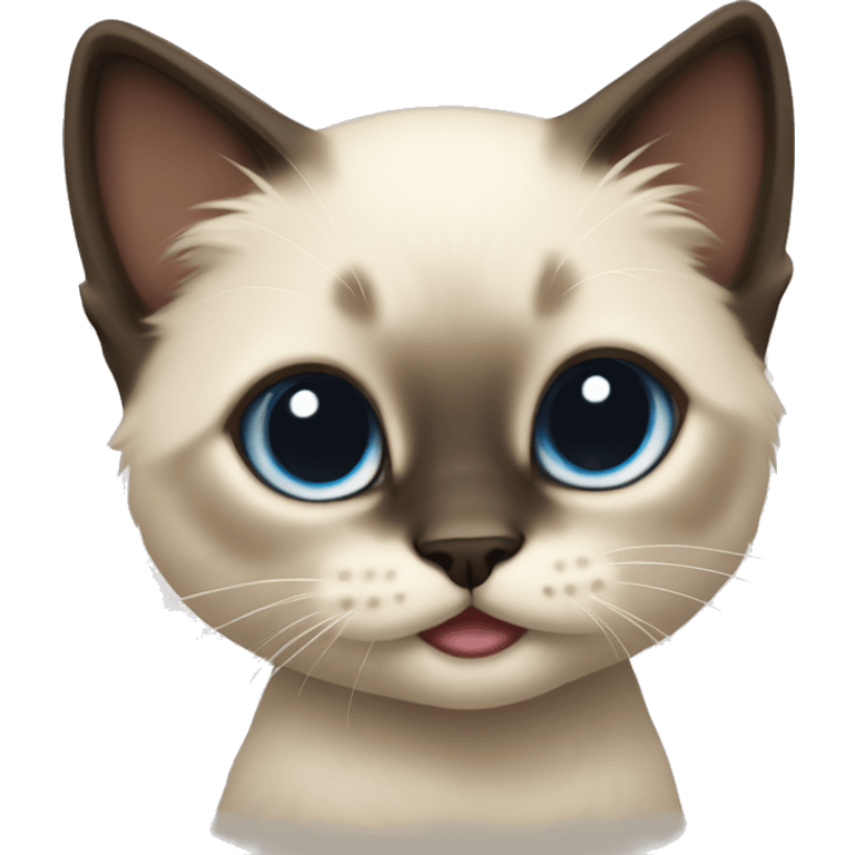 fluffy Siamese kitten play emoji