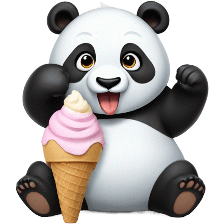 Panda eating ice cream emoji