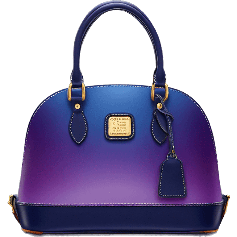 Realistic dark blue to dark purple ombre dooney and bourke domed satchel purse.  emoji