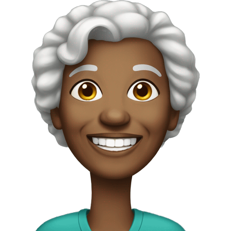 african american elderly lady smiling emoji