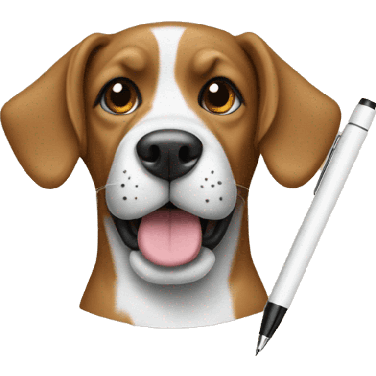 Dog with paper and pen emoji