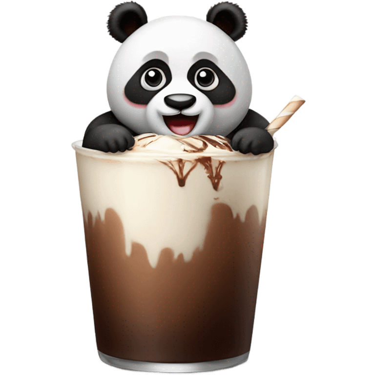 Panda met chocolademelk emoji