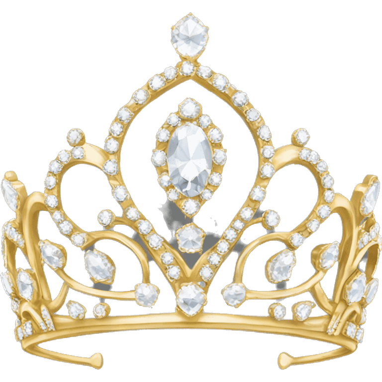 dainty british diamond tiara gold emoji