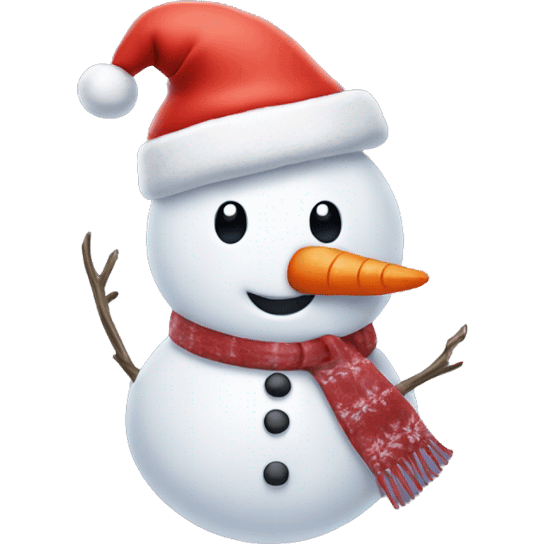 Snowman with Santa Claus hat emoji