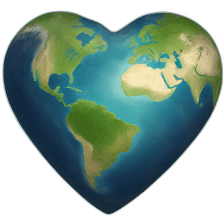 heart shaped earth emoji