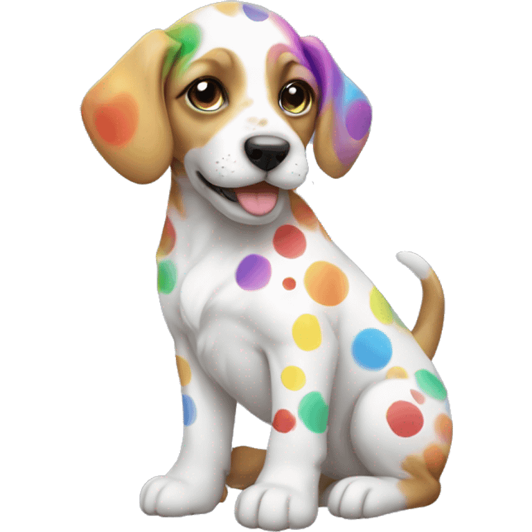 puppy with rainbow spots emoji