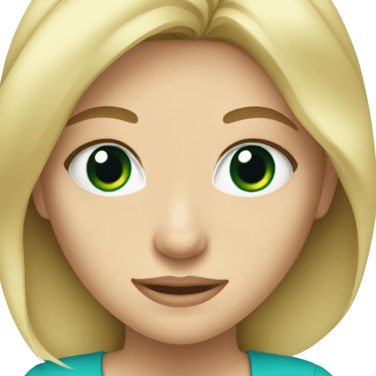 blonde girl with blue green eyes emoji