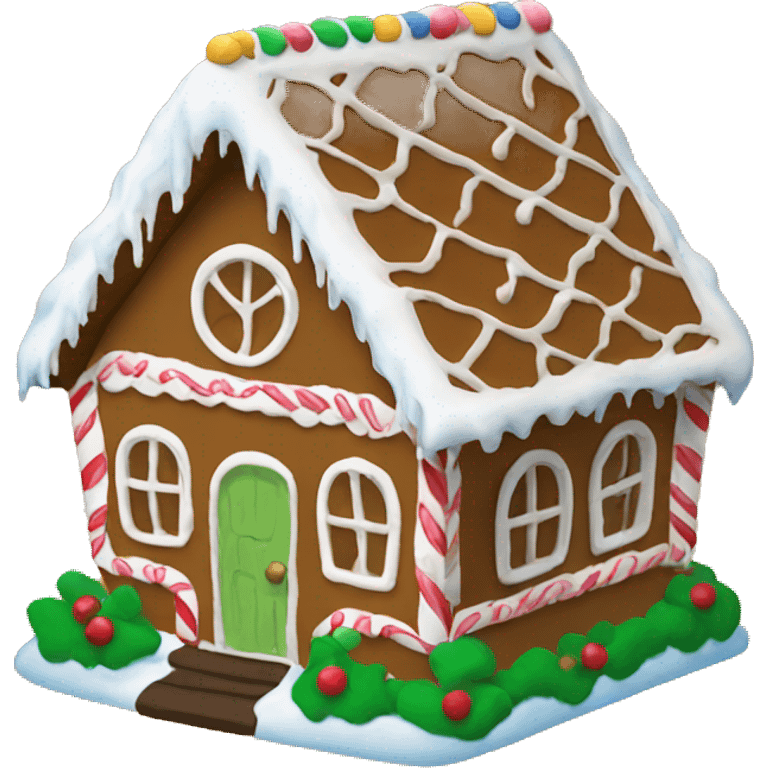 A gingerbread house emoji