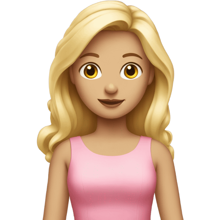 Blond Girl in pink dress  emoji