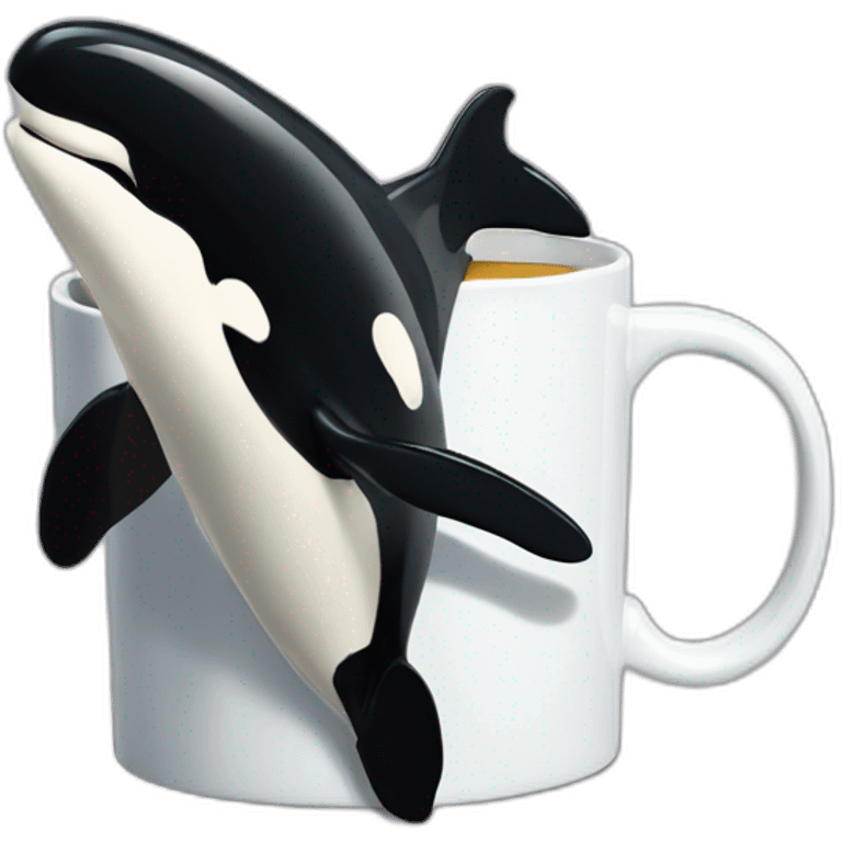 killer whale swimming in mug emoji