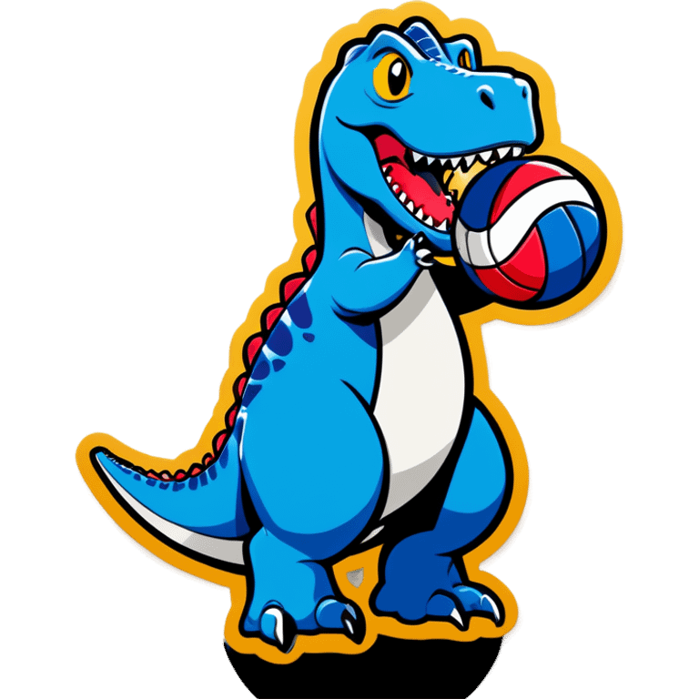 Dino playing volleyball  emoji