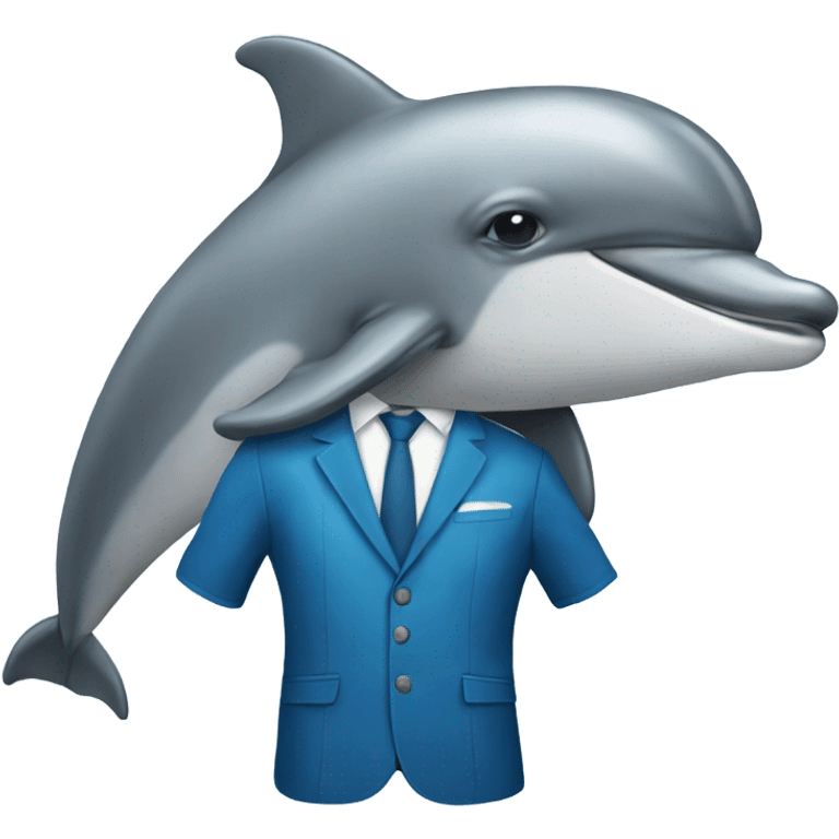 dolphin wering suit emoji