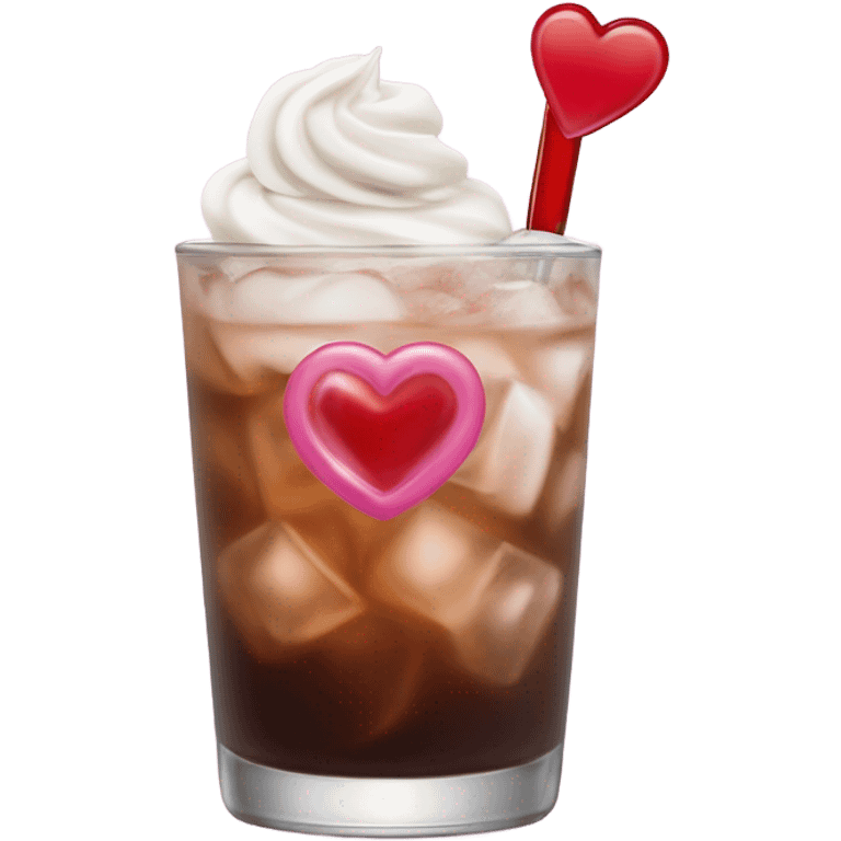 valentines themed iced americao emoji