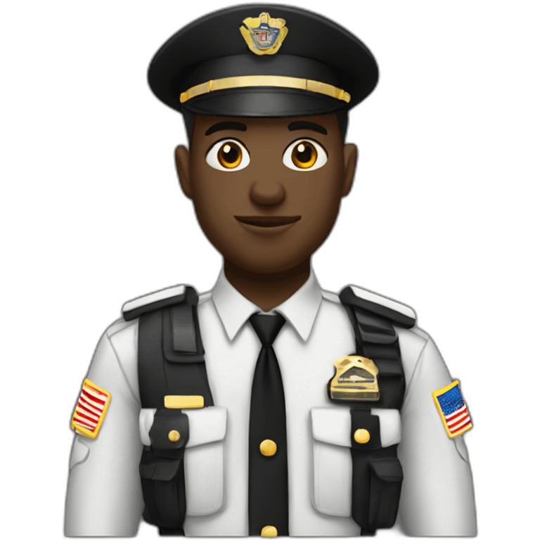 Black Soldier immigration officer emoji