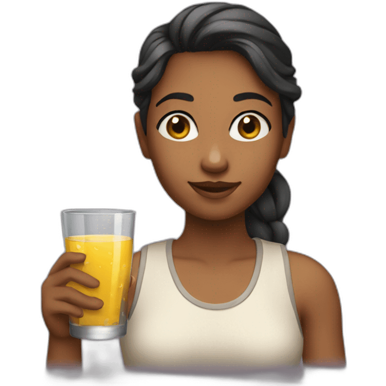 a girl with a glass in her hand emoji