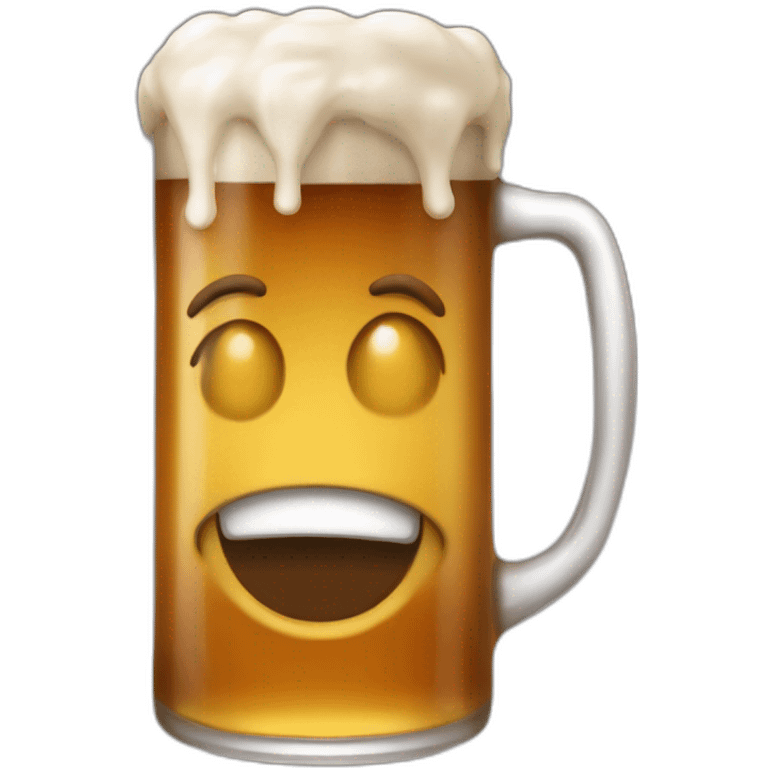 Caca qui bois une bière emoji