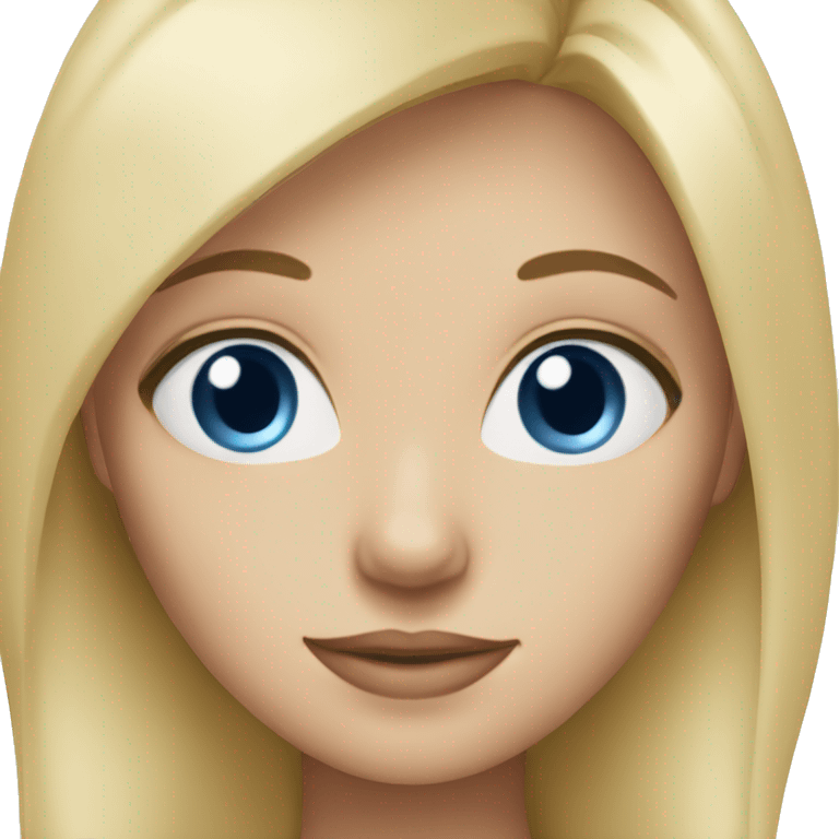 blonde girl with beautiful blue eyes emoji